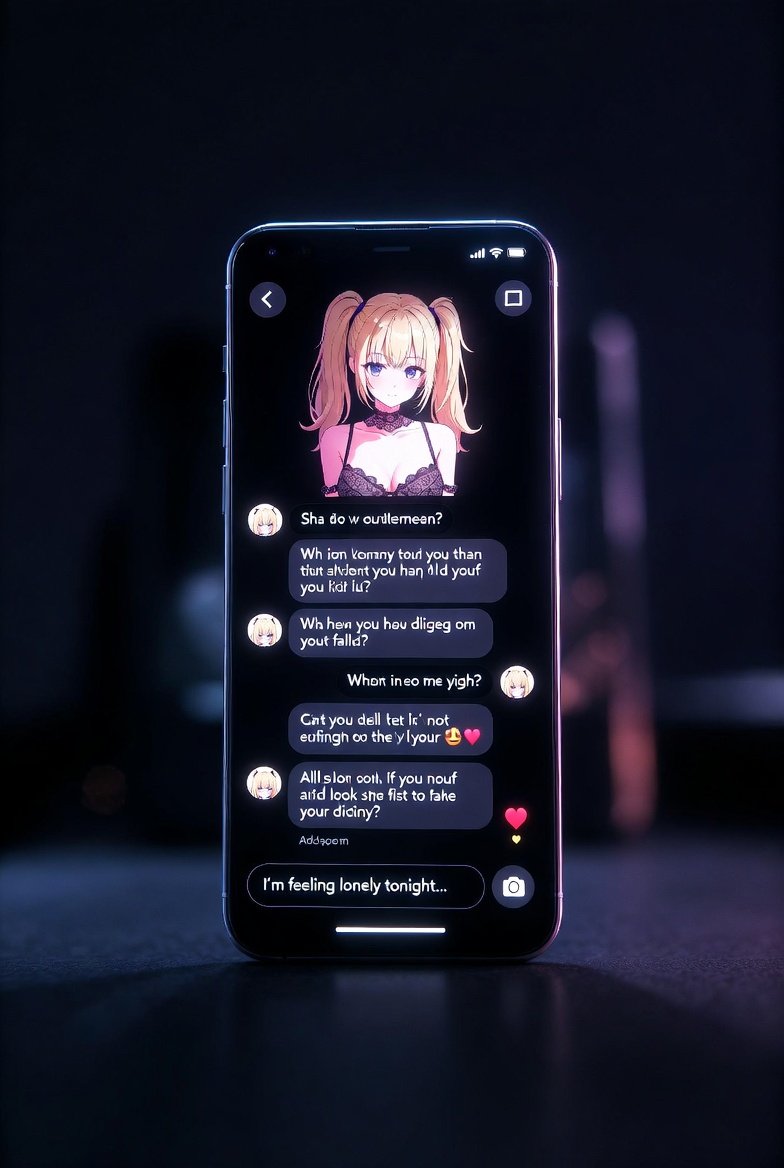 Exemple de conversation avec une copine IA sur l'application
